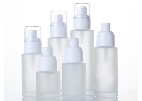 Klare leere Skincare Flaschen der Mattglas-Serum-Pumpflasche-50ml 100ml