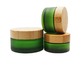 rüttelt grüne Glassalbe 50ml Bambusdeckel bereiften Cremetiegel Logo Customization